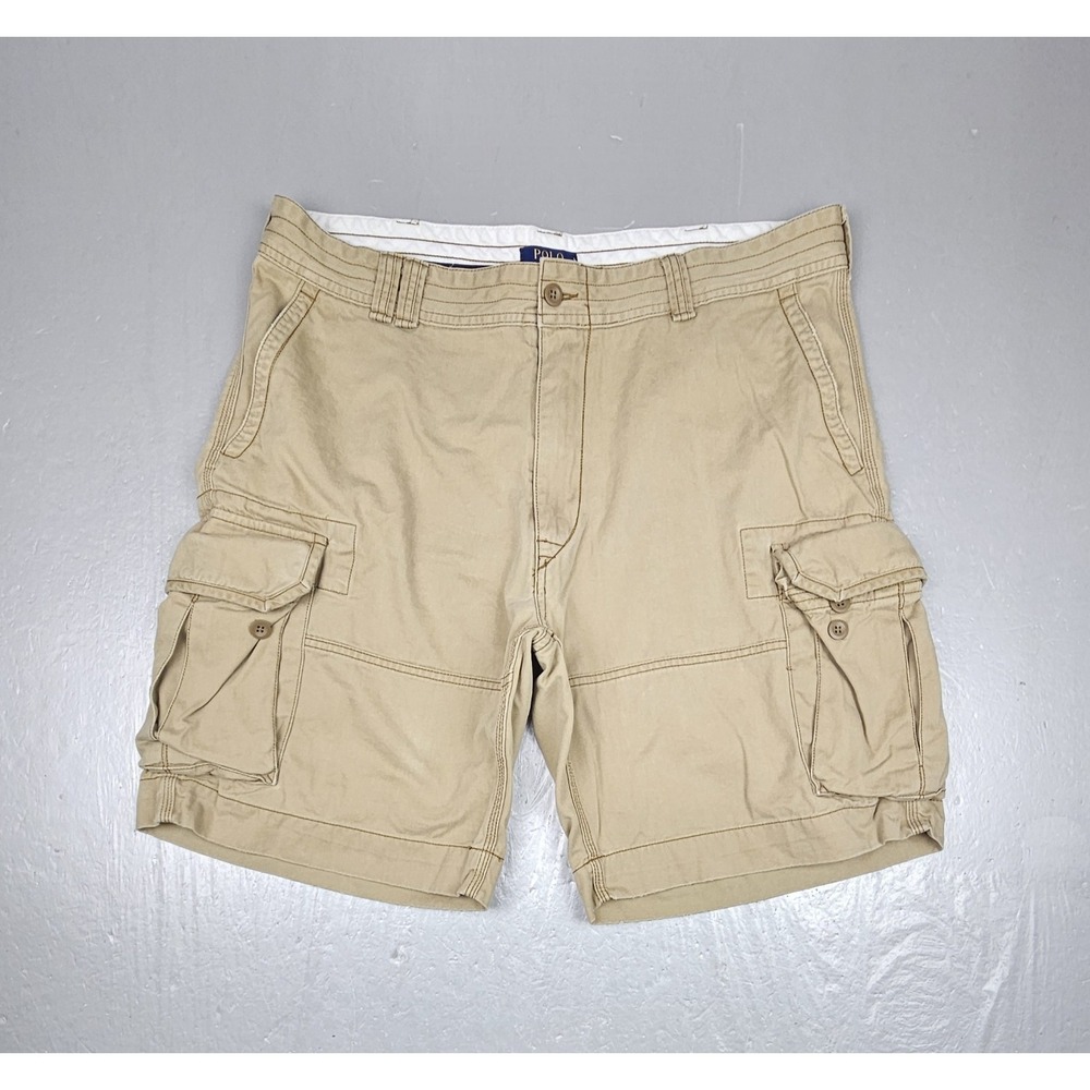 Vintage Polo Ralph‎ Lauren Shorts Mens 40 Cargo Khaki Relaxed Fit Gorpcore